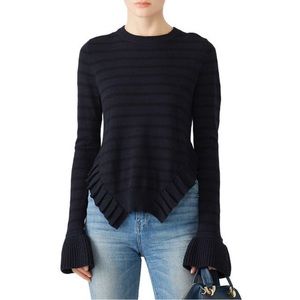 Navy Striped Crew Neck Sweater